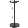 thumbnail image 1 of TVOFEK Toilet Paper Holder Freestanding with Storage, Adjustable Height Toilet Paper Holder Stand for Bathroom, Post Pivoting Design & Stable Weighted Base, Black, 1 of 17