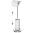 thumbnail image 1 of TVOFEK Toilet Paper Holder Freestanding Adjustable Height, Toilet Roll Holder Stainless Steel, Post Pivoting Design & Stable Weighted Base, Brushed Nickel, 1 of 14
