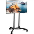 thumbnail image 1 of RTVR Rolling TV Cart Stand for 32 to 70 inch Flat Curved Screens, Mobile TV Stand on Wheels, Metal Black, 1 of 11