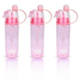 thumbnail image 1 of TVP Mist Spray and Sip, 2 in 1 Water Bottle for Sports & Outdoor Use, 20oz Pink 3 Pack, 1 of 2