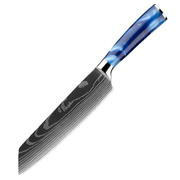TVQUYET Professional Chef Knife with Sheath 7.5-inch Damascus Laser Kitchen Knife High Carbon Steel Sharp Cooking Knife