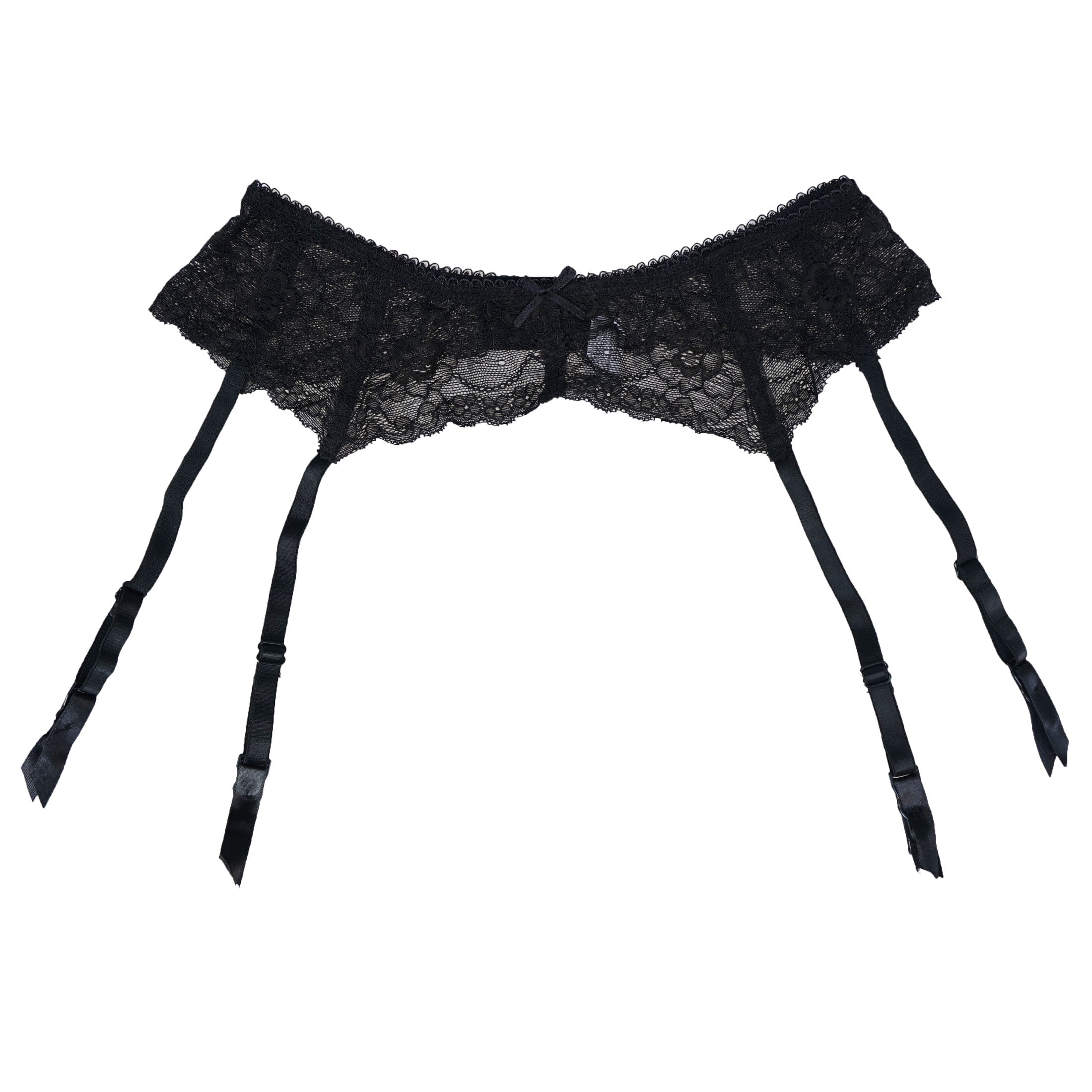 TVRtyle Black Lace Sexy Women Metal Clips Garter Belts for Stockings -  Walmart.com