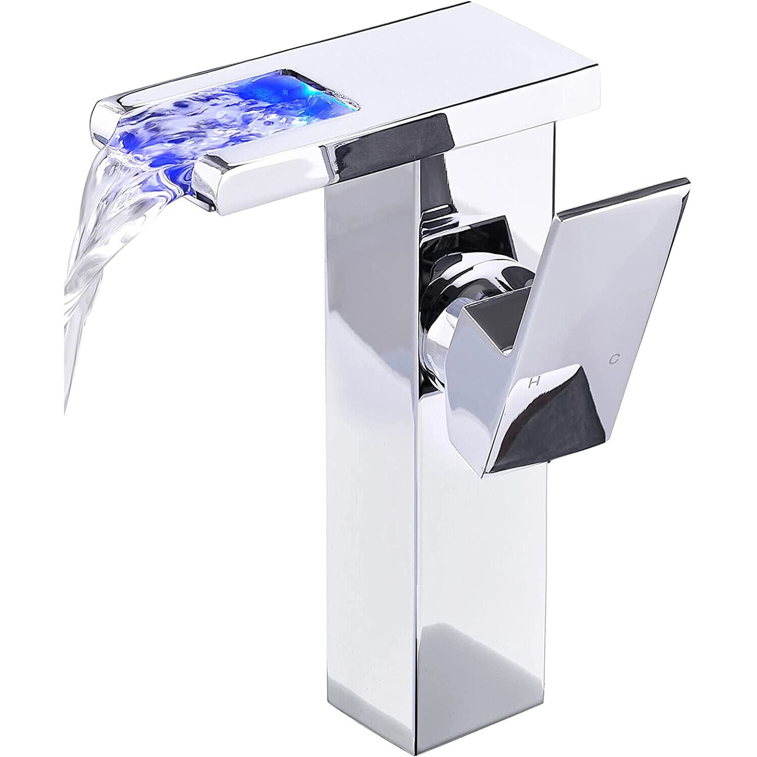 TVTIUO Bathroom Faucet Led Light Waterfall Spout Lavatory Vanity Sink