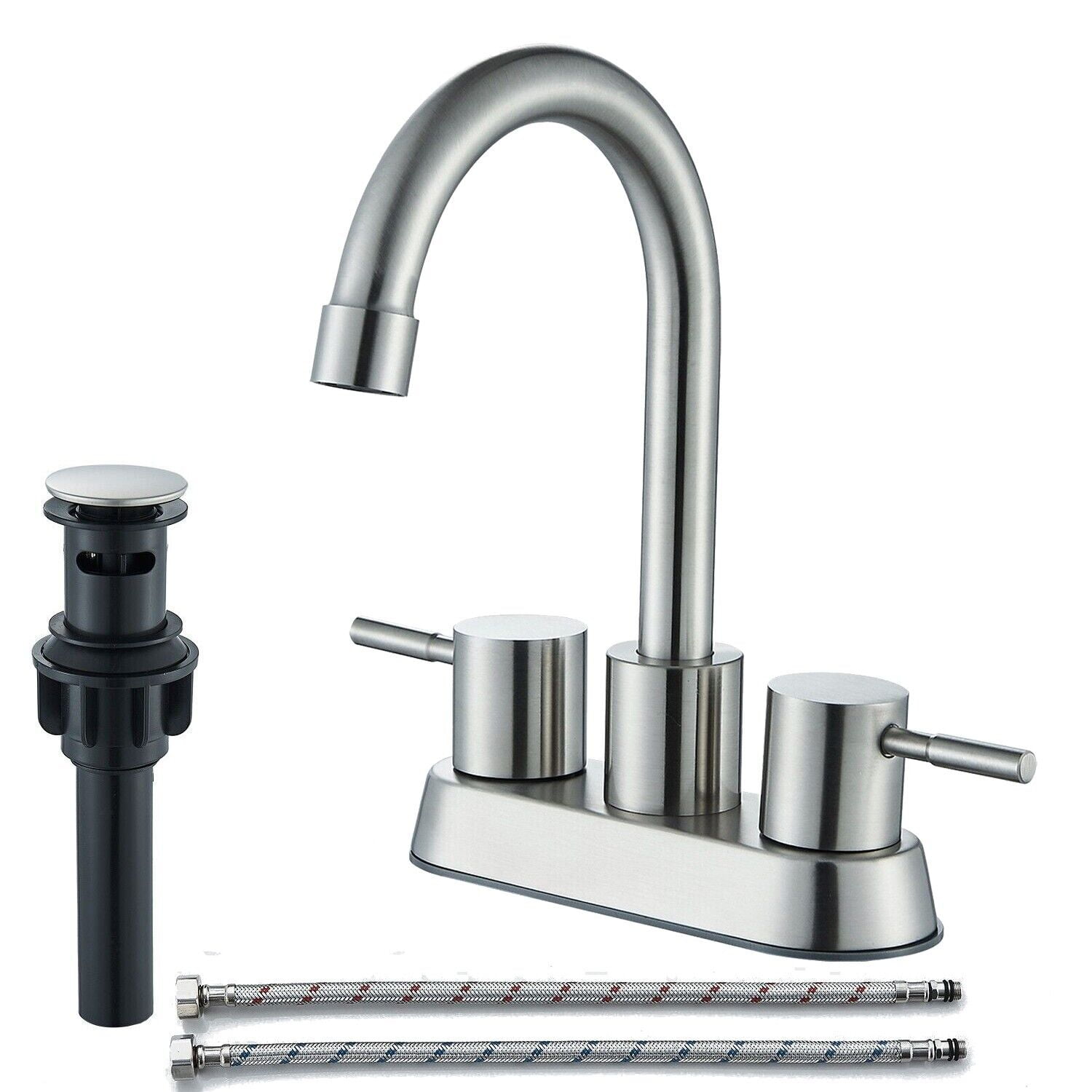 Kingston Brass KS143_AX Heritage Two-Handle Bathroom Faucet with Brass  Pop-Up and Cover Plate - WatermarkFixtures