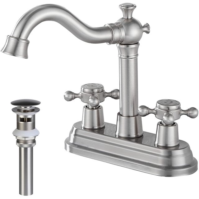 TVTIUO Centerset Modern Bathroom Faucet 2 Handle 4 Inches Bathroom