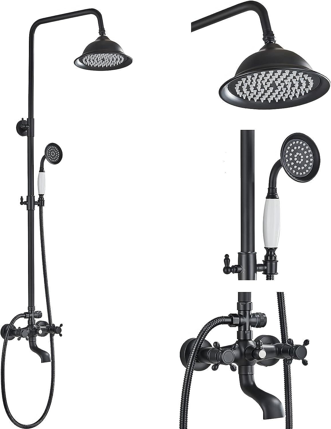 TVTIUO Outdoor Shower Fixtures Matte Black Outdoor Shower Kit with 8