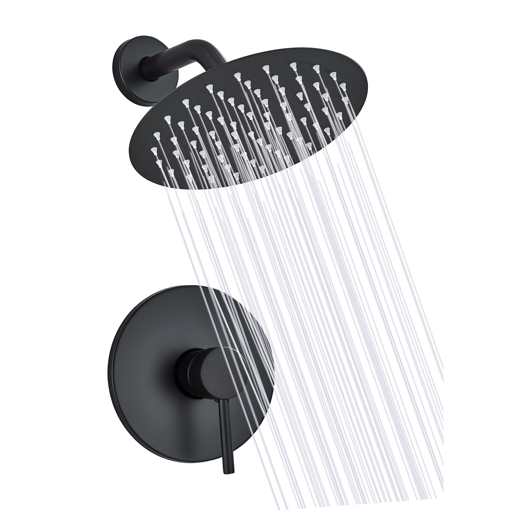 TVTIUO Shower System Matte Black Rain Shower Faucet Set with 8