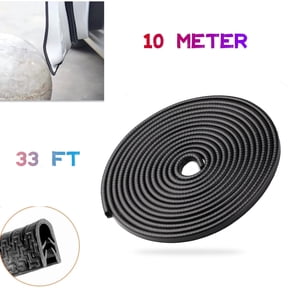 TVTUTPWY 33FT/10m Universal Invisible Car Door Edge Guard Protector, U Shape Seal Rubber Corner Trim, Vehicle Protective Strips (Black) 