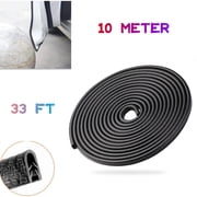 TVTUTPWY 33FT/10m Universal Invisible Car Door Edge Guard Protector, U Shape Seal Rubber Corner Trim, Vehicle Protective Strips Black