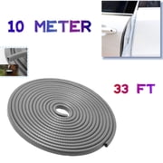 TVTUTPWY 33FT/10m Universal Invisible Car Door Edge Guard Protector, U Shape Seal Rubber Corner Trim, Vehicle Protective Strips Gray