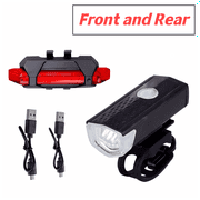 USB Rechargeable Bike Lights for Night Riding Front and Back, TVTUTPWY Fast Charging IPX4 Waterproof Bicycle Lights, Bike Headlight and LED Warning Tail Light Set