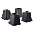 thumbnail image 1 of TVTime Direct - Bed Risers - Plastic Sturdy Blocks Elevate Up To 6 Inch -  Black - 4 Piece Set, 1 of 4