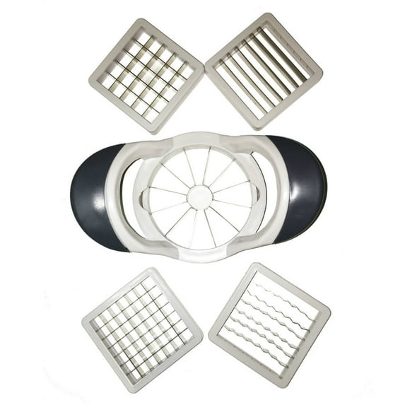 TVTime Direct - Deluxe Multi Slicers w/5 Interchangeable Attachments Cut Chopp Grat Peel - White