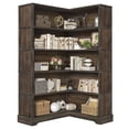 thumbnail image 1 of Gacfiew Wood Corner Bookcase, 5 Tier 65 Inch Tall Bookshelf with Storage, Floor Standing Display Book Shelf for Living Room, Kitchen, Home Office (Rustic Brown), 1 of 7