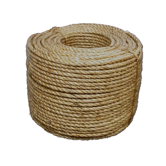 TW Evans Cordage Twisted Rope, 3/8 in Dia x 600 ft L, 3 Strands, Manila