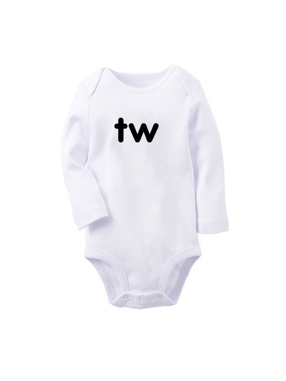 TW & IN Twins Babies Rompers, Newborn Baby Unisex Bodysuits, Infant Jumpsuits, Toddler 0-12 Months Kids Long Sleeves Oufits (White, 6-12 Months)
