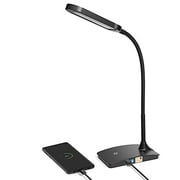 TW Lighting LED Desk Lamp with USB Charging Port Dimmable Study Home Office Lamps Black