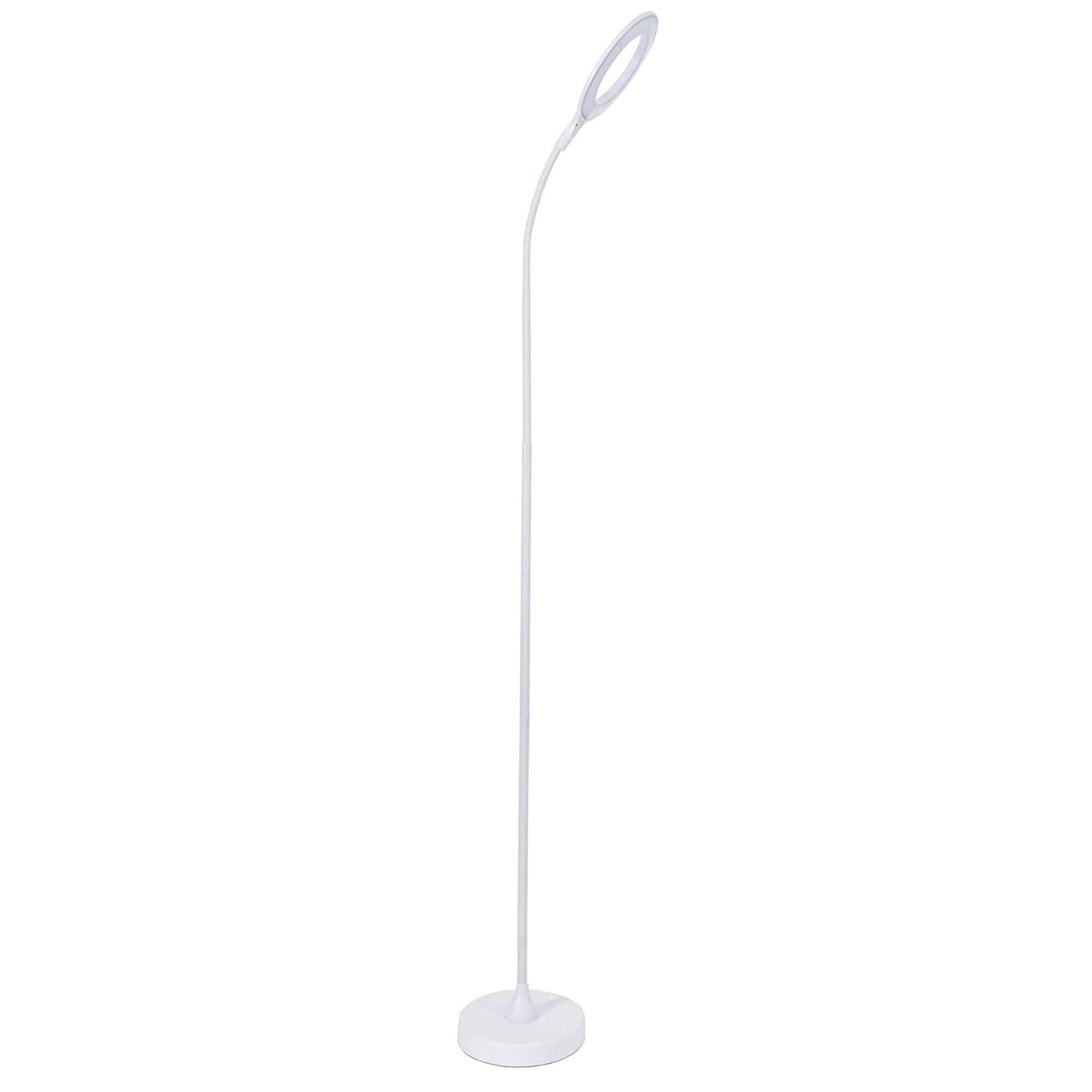 Arc Touch Adjustable White LED Floor Lamp with ABS Shade
