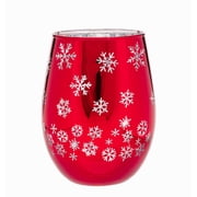 Stemless Snowflake Wine Glass 17.5 OZ Holiday Time
