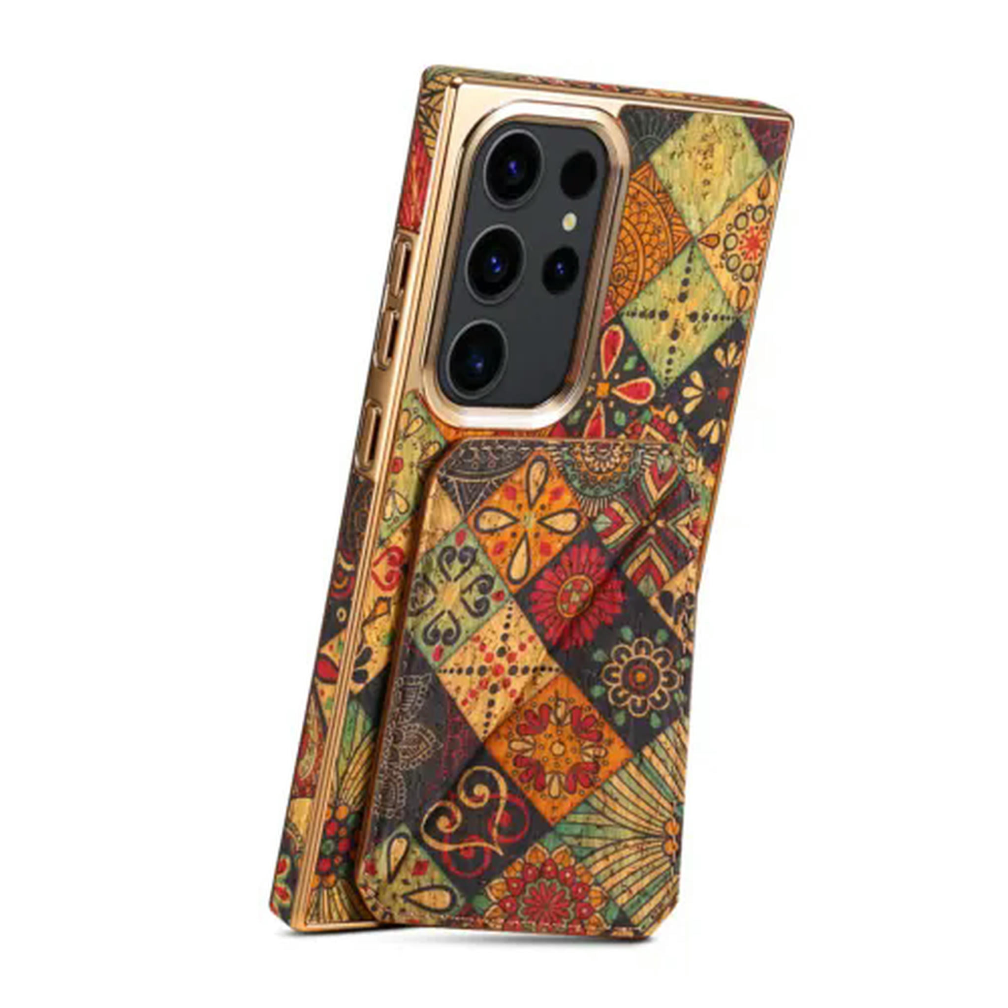 TWARI For Samsung Galaxy S24 S23 Ultra Vintage Flower Pattern Stand