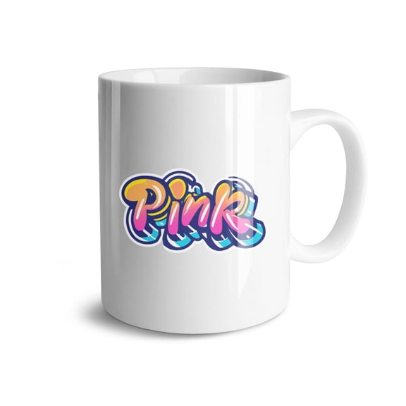 TWBDMKC Cute PINK Word Print Cups and Mugs 15oz