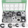 thumbnail image 1 of TWCC 90 PCS Flat Rubber Washer Silicone Gasket Kit for 3/4", 1/2", 3/8", 1/4", 1/8" Water Pipe Fittings Assorted Plumbing Hose Shower Head O Ring Garden Hose Sink Faucet Screen Filter Repair, 1 of 5