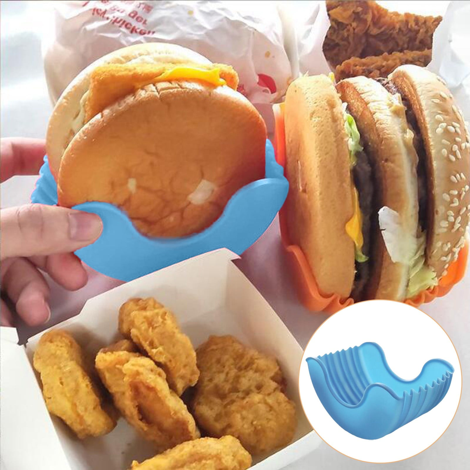 TWCTUWEN 15x10 Jelly Roll Pan with Wire Rack Hamburger & Sandwich Storage Rack Silicone Burger