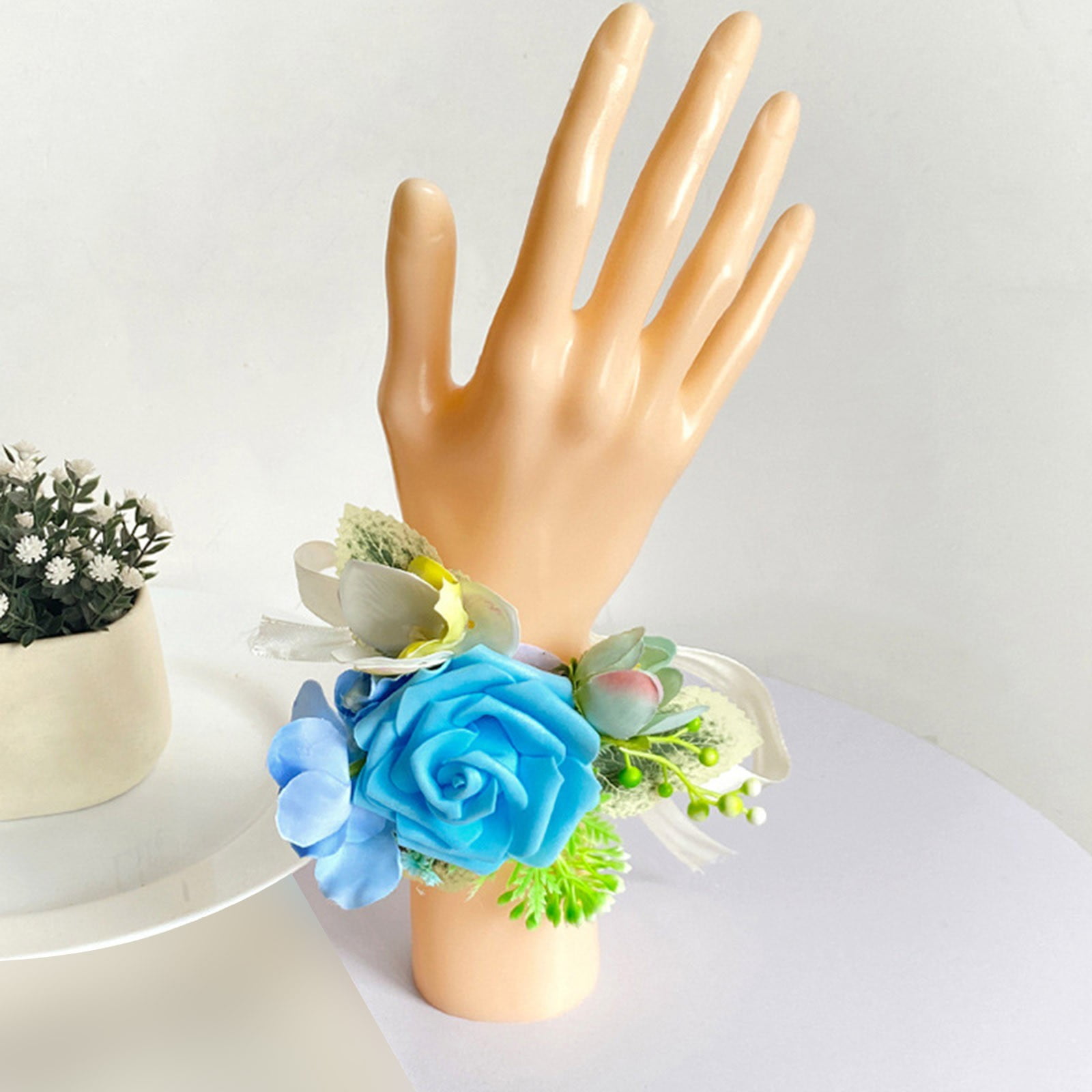 TWCTUWEN 2024 Artificial Hydrangea Flowers Bridesmaid Wrist Flower 3D