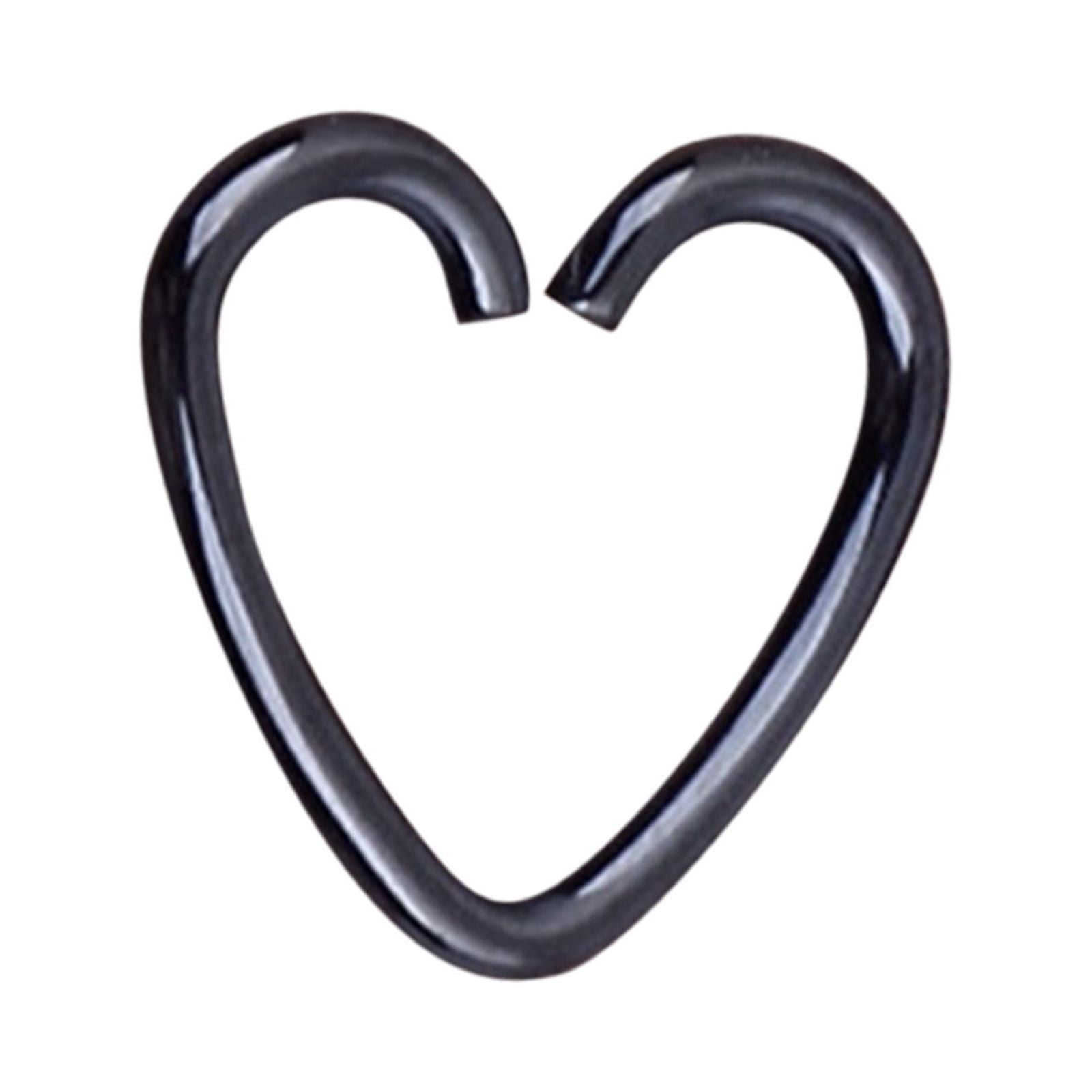TWCTUWEN 2024 Clip on Belly Button Ring Heart Nose Ring Hoop 316L Steel
