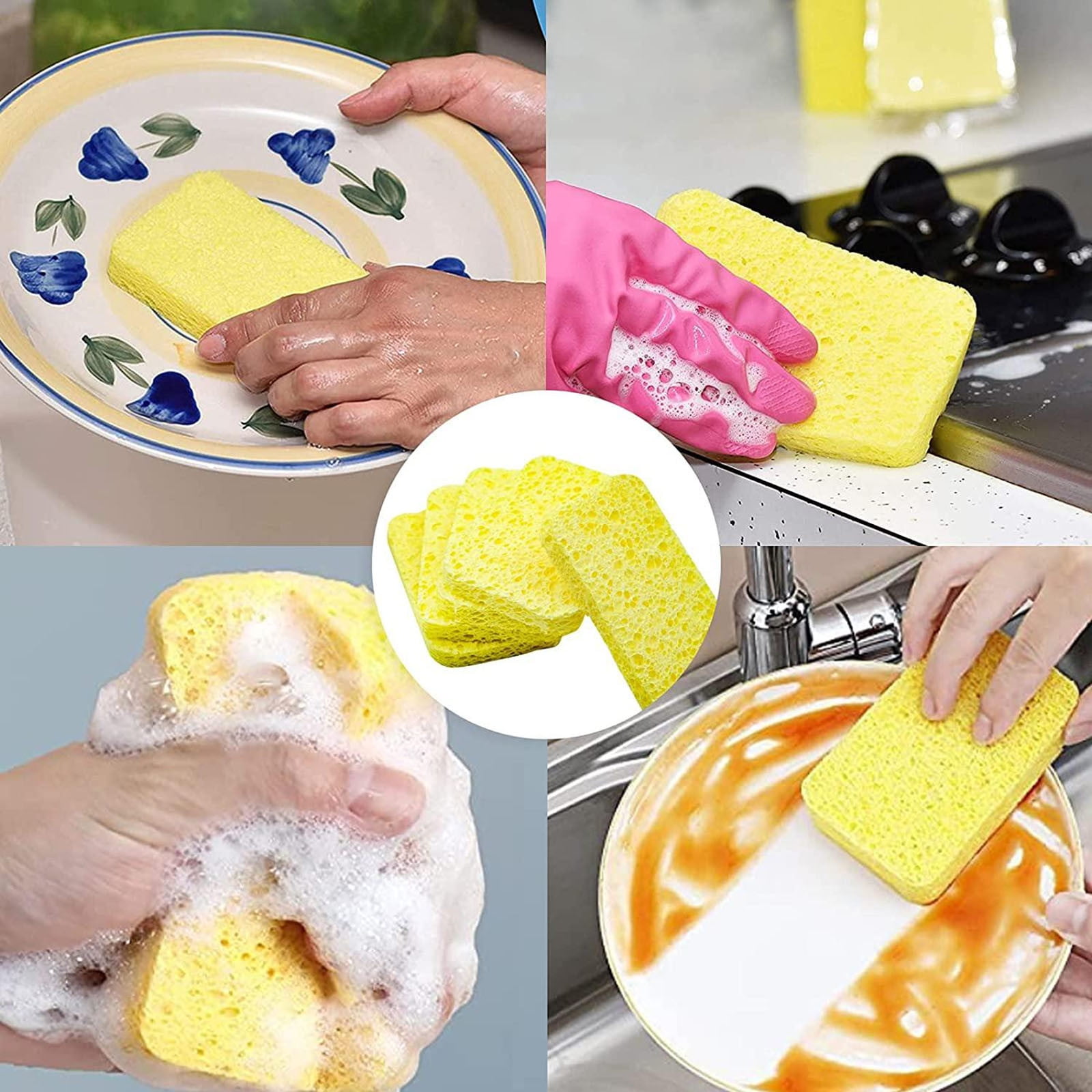 TWCTUWEN 2024 Kitchen Scrubbers Steel Wool Sponges For Dishes Large