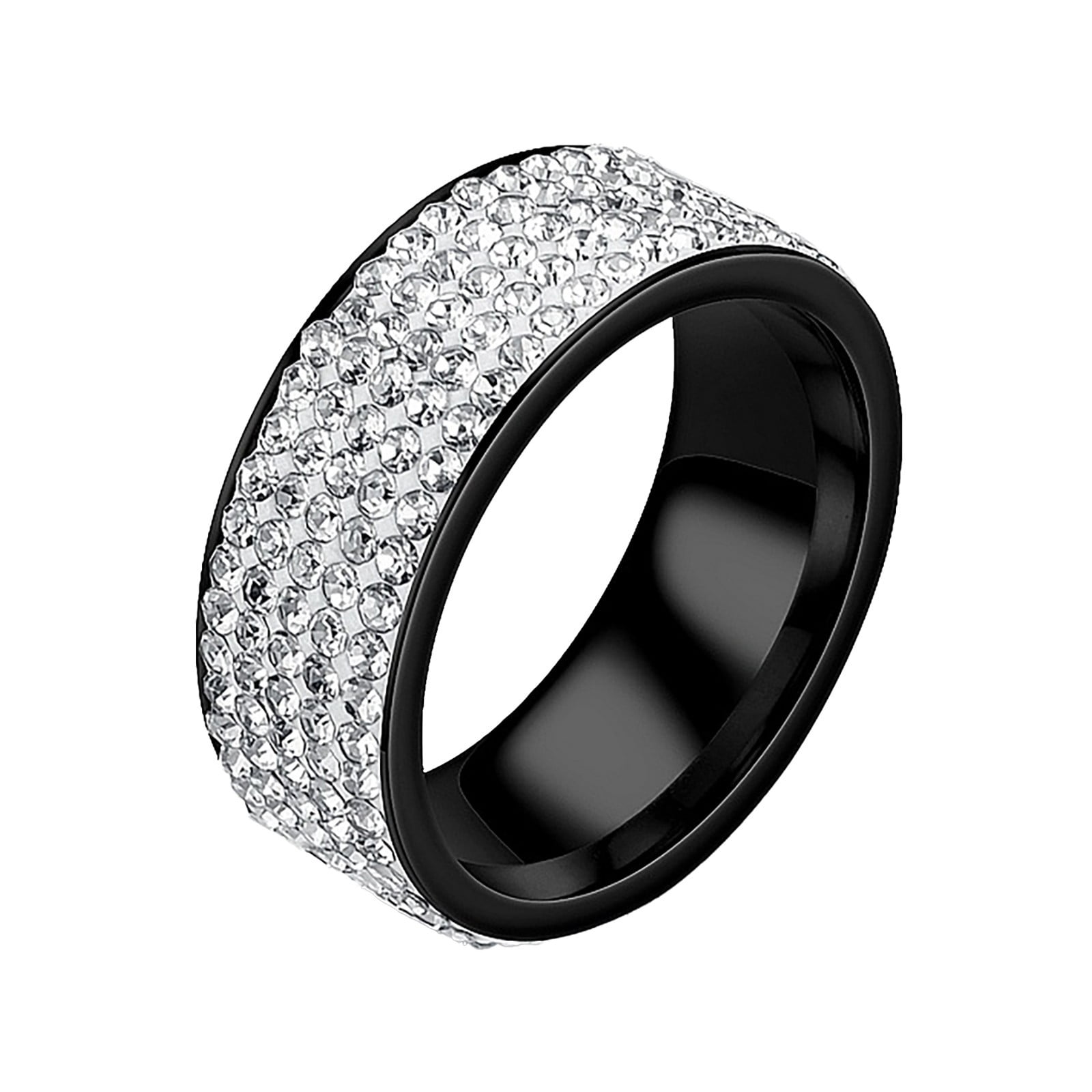 TWCTUWEN 2024 Size 4 Ring Five Diamond Ring Fashion Stainless Steel