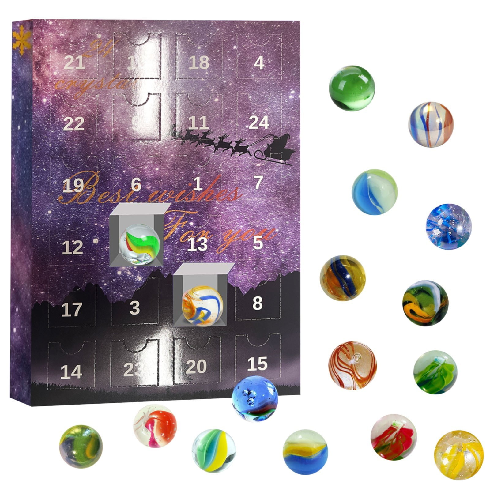 TWCTUWEN Christmas Hanging Baskets Gemstone Advent Calendar 2025 Advent