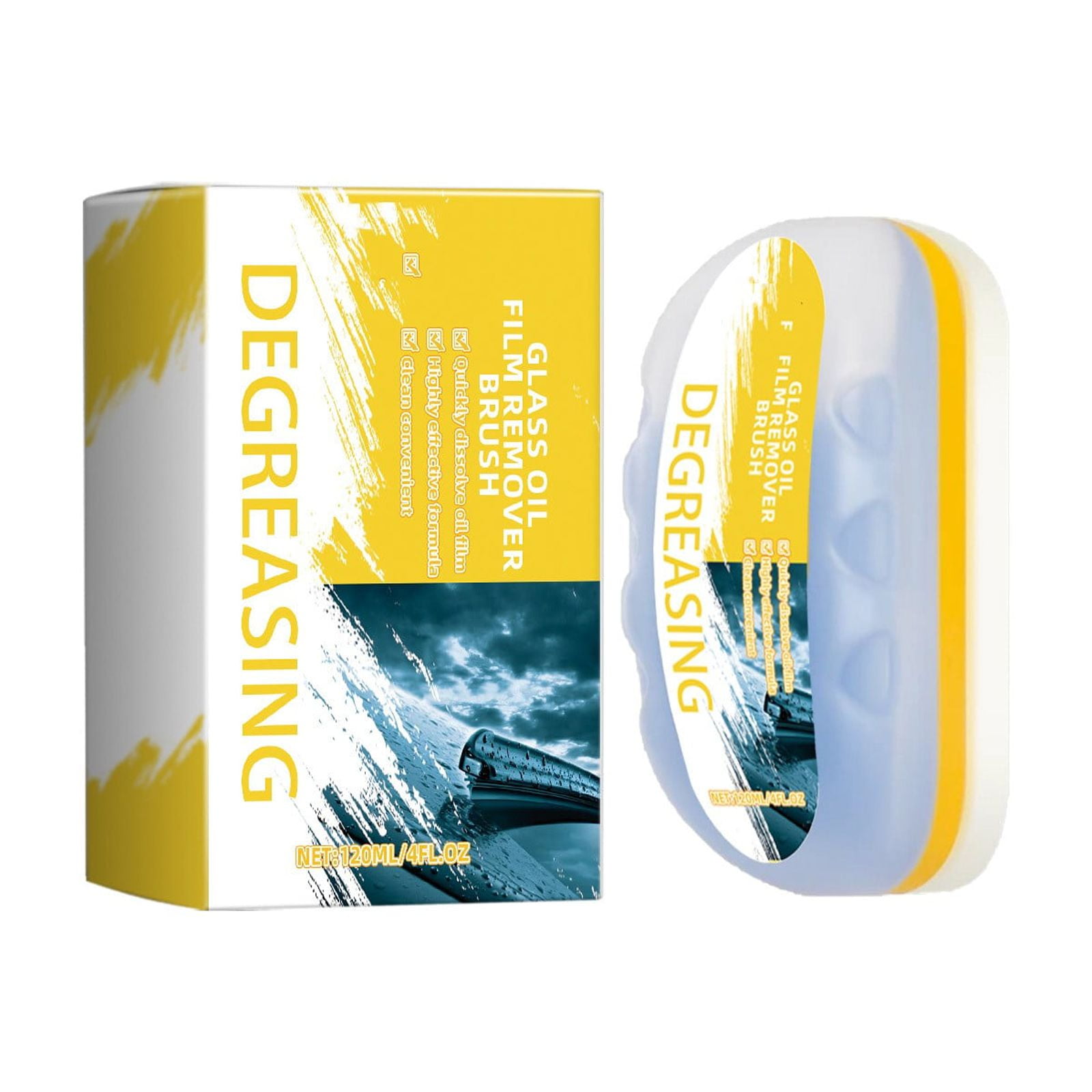 TWCTUWEN Glass Oil Film Re Mover Brush Effectively Re Move Stubborn Oil