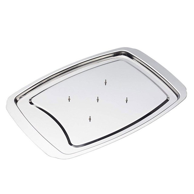 TWCTUWEN Stainless Steel Carving Tray Meat Dish With Caps Polished Non