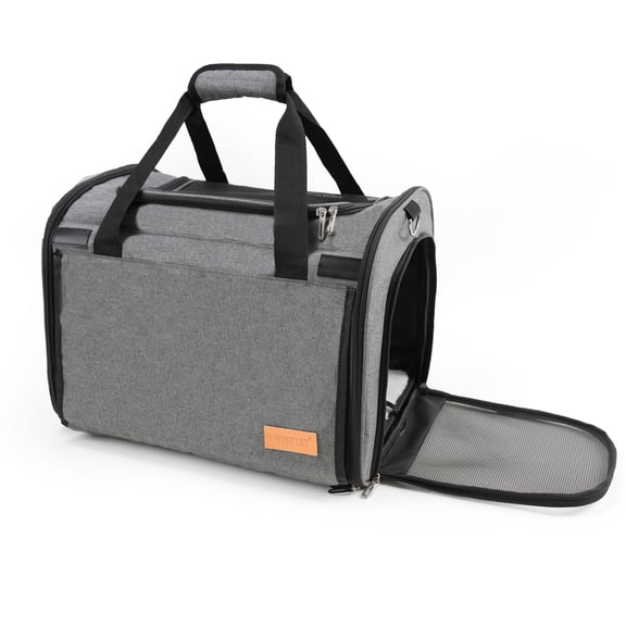 TWDEPART Cat Carrier Backpack - Multifunctional, Firm & Foldable with Roll-Up Shade, Breathable Design Includes Collapsible Bowl & Cushion (Grey)