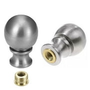 TWDRTDD 2" Zinc-Alloy Ball Knob Lamp Finials, Brushed Nickel, Set of 2