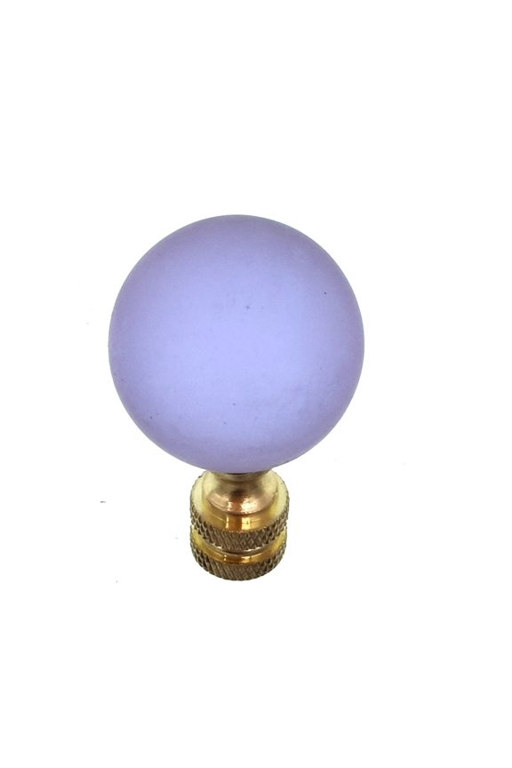 Brass Pallet Lamp Finial Cap Knobs,4.8cm Tall Frosted Crystal Glass Ball Design Lamp Finial for Lamp Shade Lighting Fixture Bracket Top Decoration,Purple,1-Pack