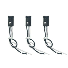 TWDRTDD Candelabra Base Lamp Holder Light Socket, Keyless Phenolic Socket with 6 Inch Wire Leads,3-Pack