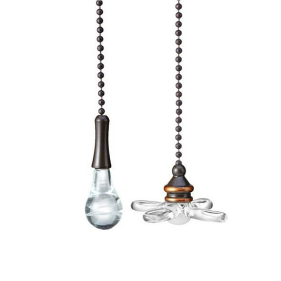 TWDRTDD Ceiling Fan Pull Chain 6" Royal Designs Fan and Light Bulb Shaped Pull Chain Set ,ORB,One Pair