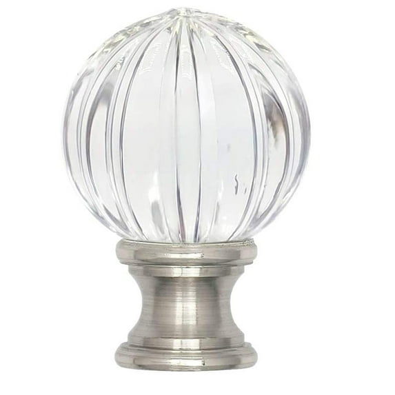 TWDRTDD Lamp Finial Cap Knob lamp Screw Top Lamp Decoration for Lamp Shade, Pumpkin Shape, 1-Pack,Brushed Nickel Finish, 1-1/2Inch" Tall Finial