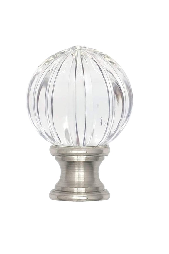 Lamp Finial Cap Knob lamp Screw Top Lamp Decoration for Lamp Shade, Pumpkin Shape, 1-Pack,Brushed Nickel Finish, 1-1/2Inch" Tall Finial