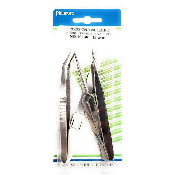 TWEEZER SET 4 PCS STAINLESS STEEL PRECISION TYPE PHILMORE LKG 10130 - 10130