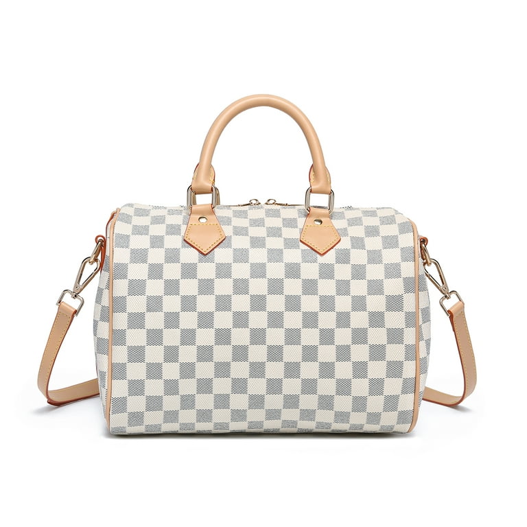Speedy vegan leather handbag Louis Vuitton Brown in Vegan leather