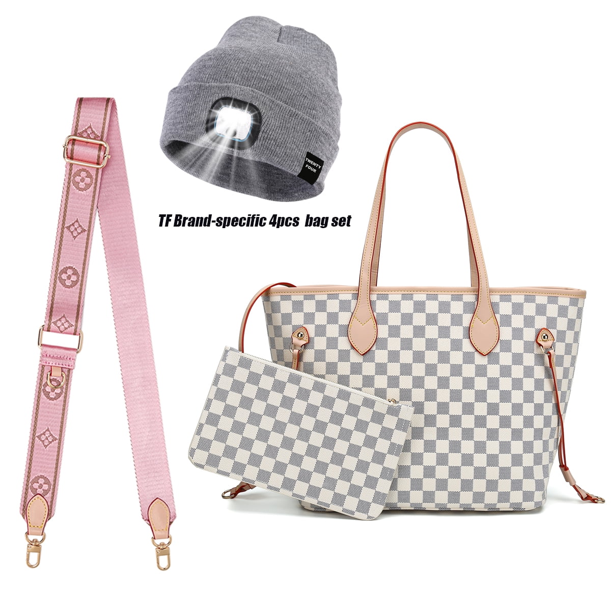 Twenty Four Checkered Crossbody Bags For Women's Stylish Designer Purses  And Handbags With Coin Purse Including 3 Size Bag 