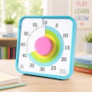 SEVEN 7.5" Visual Countdown Timer, 60 Minute Mechanical Timer for Kids, Classroom Teaching, Office Meetings & Exam Time Management, Magnetic, Colorful