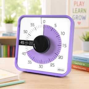 SEVEN 7.5" Visual Countdown Timer, 60 Minute Mechanical Timer for Kids, Classroom Teaching, Office Meetings & Exam Time Management, Magnetic, Purple