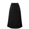 thumbnail image 1 of TWGONE Womens Solid Pleated Elegant Midi Elastic Waist Maxi Skirt, White, S, 1 of 2