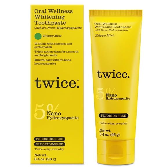 TWICE Whitening Toothpaste with 5% NHAP - Happy Mint - 3.4oz