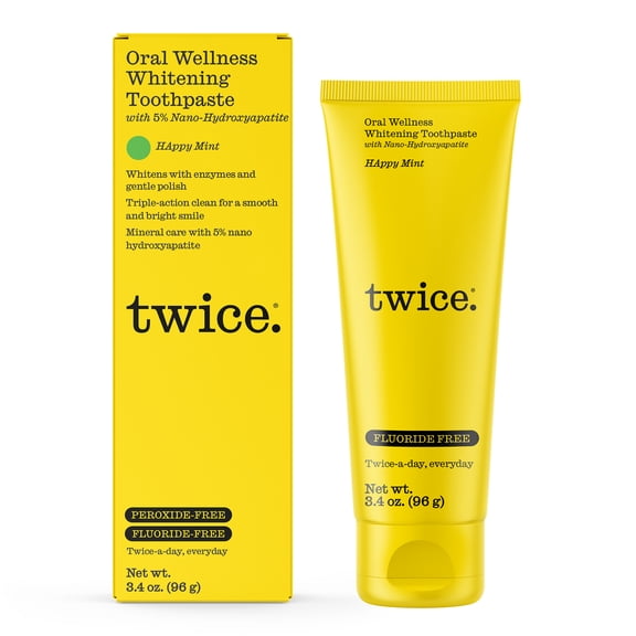 TWICE Whitening Toothpaste with 5% NHAP - Happy Mint - 3.4oz