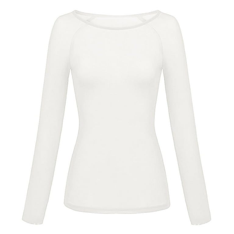 Ladies White T Shirt Womens Solid See Through Long Sleeve Seamless Arm  Shaper Top Mesh Shirt